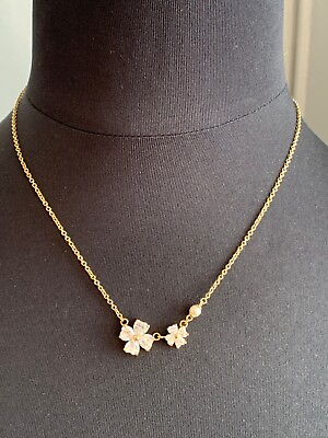 #ad Simple Vintage NINA RICCI Necklace Signed Crystal Flowers 44cm $189.00