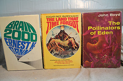 #ad lot vtg old Sci Fi THE POLLINATORS OF EDEN BRAIN 2000 THE LAND TIME FORGOT $16.99