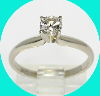 #ad .25CT VS1 diamond solitaire engagement ring 14K white gold round brilliant $351.90