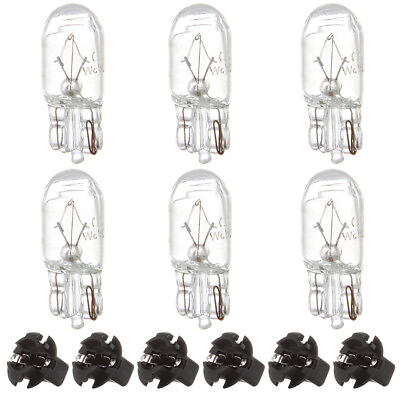 #ad 6X T10 White Halogen Bulbs Instrument Panel Light 6X T10 socket 1 2quot; Fits Ford $7.73