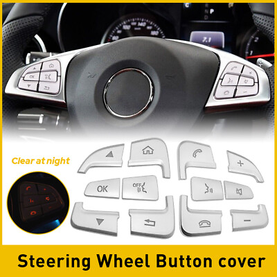 #ad Steering Wheel Button Silver Trim For Mercedes Benz GLC C Class W205 2015 2018 $13.99