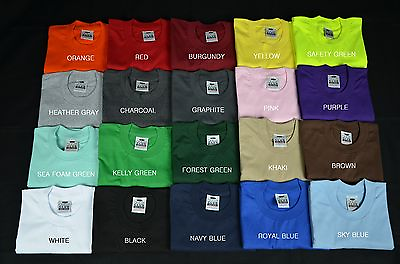 #ad 1 Pro Club New Heavy Weight T shirt Tee Color Plain Blank S 7XL Proclub Crewneck $9.99