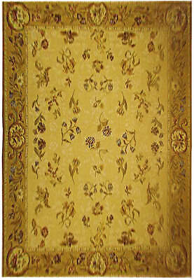 #ad 8 x 10 Flat Woven French Aubusson Rug Quality Original ALL OVER Floral Design $1687.50