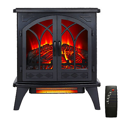 24quot; Electric Portable Fireplace Free Stand Space Heater Remote Control New $205.99