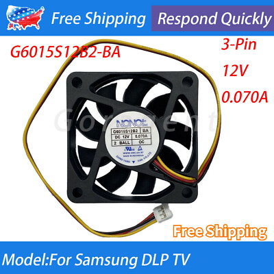 #ad Nonoise G6015S12B2 BA 60*60*15MM 12V 0.07A 3 Pin Cooling Fan For Samsung DLP TV $14.32