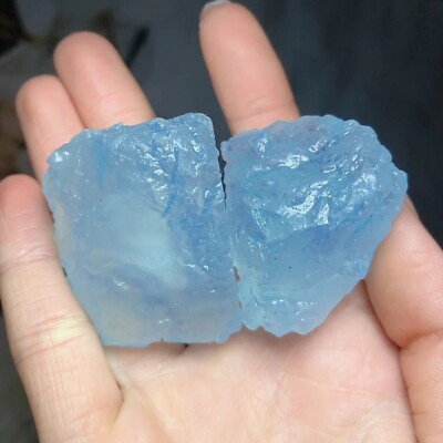 #ad Raw Aquamarine Crystal Gemstone Healing Polished Quartz Rough Mineral Reiki $12.99