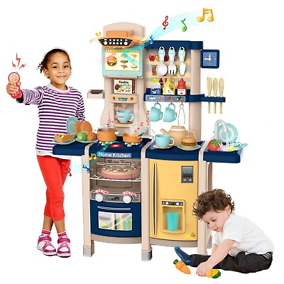 #ad Kids Pretend Cooking PlaySet Toddlers Kitchen Games w 65 Pcs ToysLightsSound $66.99