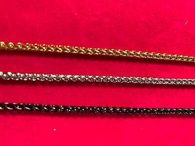 #ad #ad 16quot; 60quot; 3mm Gold Silver Black Plated Stainless Steel Braided Wheat Necklace $8.80