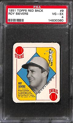 #ad 1951 TOPPS RED BACK #9 ROY SIEVERS PSA 4 14630360 $114.65