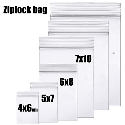 #ad Clear Reclosable Seal Bag Plastic Poly Zip Lock Bags Jewelry Zipper Baggie 2Mil $73.87