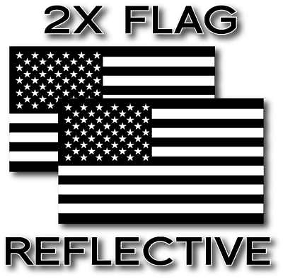 #ad 2x REFLECTIVE BLACK USA American Flag Decal 3M Stickers Exterior Various Sizes $39.99