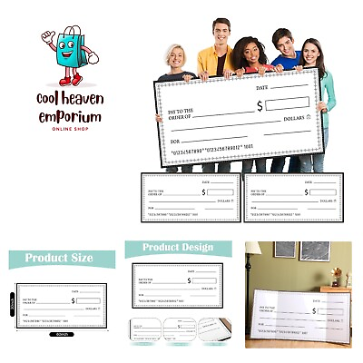 #ad 2 Pcs Giant Check 60 x 30 Inches Dry Erase Big Check for Presentation with Dr... $72.99