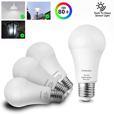 #ad #ad Max 4PacK A19 Dusk to Dawn E26 Light Bulbs 9W LED 6500K Outdoor Porch Light Bulb $6.51