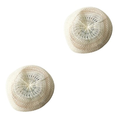 #ad 2pcs Spring Summer Beret Hat Vintage Hollow out Hat Vacation Woven Travel $18.79