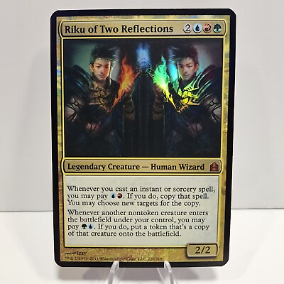 #ad MTG Magic FOIL OVERSIZED Riku of Two Reflections Commander LP $4.09