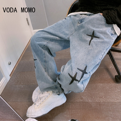#ad Wide Leg Cargo Pants Baggy men Jeans Autumn Men Korean Fashion Loose Straight $60.06