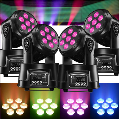 #ad 4X Beam 7Led RGBW Moving Head Light Stage Lighting DMX Party DJ Light $209.99