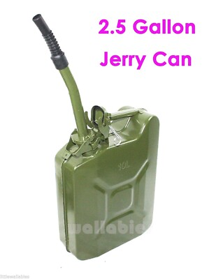 #ad 2.5 Gallon 10L Jerry Can Gas Steel Tank Green Military NATO Style Storage $45.99