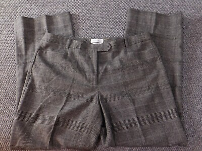 #ad Calvin Klein Womens pants 12 gray straight plaid modern fit stretch $16.95