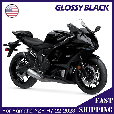 #ad For Yamaha YZF R7 2022 2023 Gloss Black Fairing Kit ABS Injection Full Bodywork $362.89