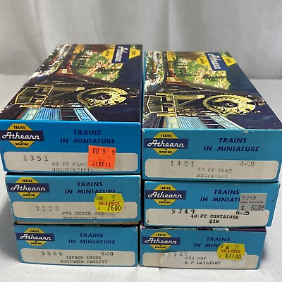 #ad Lot of 6 Vintage Athearn HO Freight Car Trains All New Unbuilt in Box $99.00