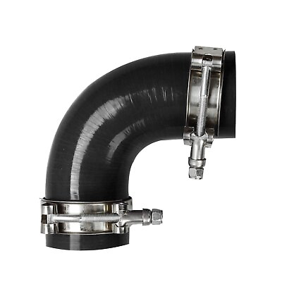 #ad 4quot; 102mm 90 Degree Elbow Silicone Hose Turbo Intake Pipe Black With 2 Clamps $17.88