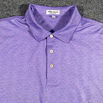 #ad Peter Millar Summer Comfort Mens XL Paisley Skulls All Over Print Golf Shirt $45.00