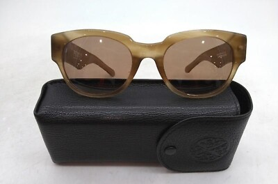#ad HISTOIRE DE VOIR quot;PERRINquot; Auburn Plastic Leather Square Frame Sunglasses W case $139.00