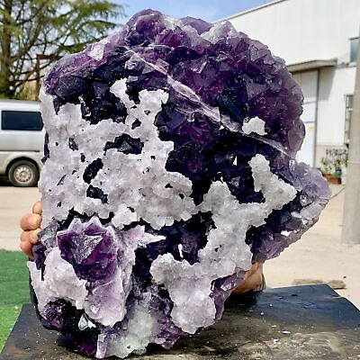 #ad #ad 35.7LB Natural purple cubic fluorite mineral crystal sample China $1995.00