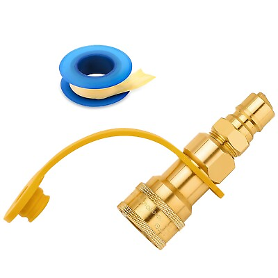 #ad 1 2quot; QDD LP Gas Quick Connect Fittings with Male Insert Plug 100% Solid Brass $16.99