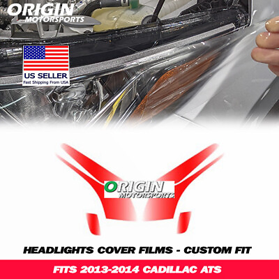 #ad PreCut Headlights Protection Clear Covers Bra Film Kit PPF Fits 2013 2014 ATS $44.99