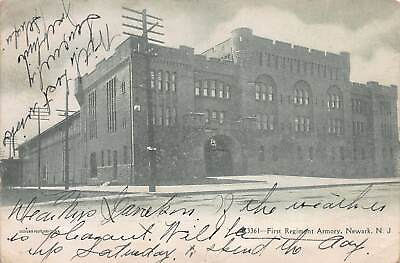 #ad First Regiment Armory Newark N.J. Early Postcard Used in 1906 $12.00