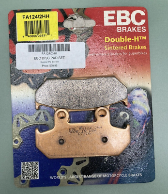 #ad NEW EBC BRAKES FA124 2HH DOUBLE H SINTERED MOTORCYCLE BRAKE PADS $17.93