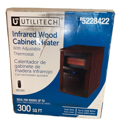 #ad Utilitech Infrared Wood Cabinet Heater Adjustable Thermostat And Remote $45.52