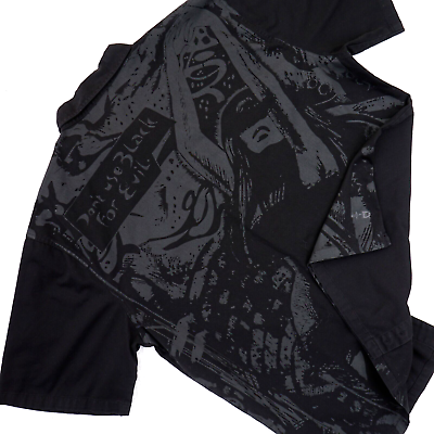 #ad Harley Davidson Black Garage Pin up Print Shirt Short Sleeve Button up Twill XL $39.99