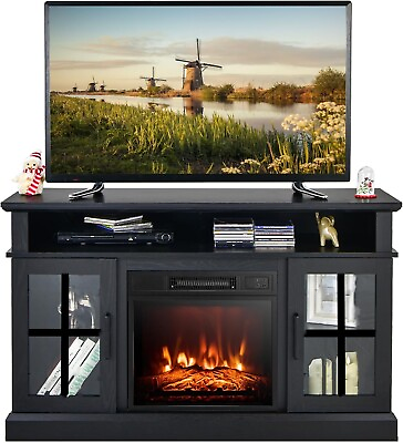 #ad Electric Fireplace TV Stand Fireplace Insert Console Table with Storage Cabinet $359.99