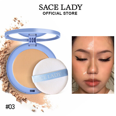 #ad SACE LADY Silk Soft Mist Powder Cake Long lasting Waterproof Natural Nude Makeup $10.19