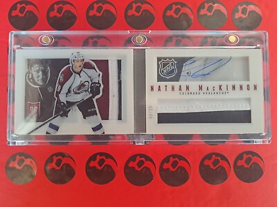 #ad 2013 14 Nathan MacKinnon Booklet Panini Playbook Rookie Auto #137 Jersey Patch C $650.28