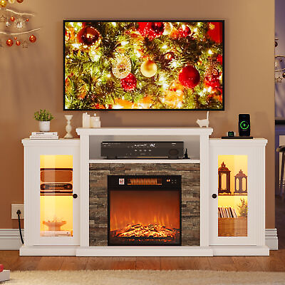 #ad LED Fireplace TV Stand With Power Outlets amp; 18quot; Fireplace for TVs up to 70 inch $219.99