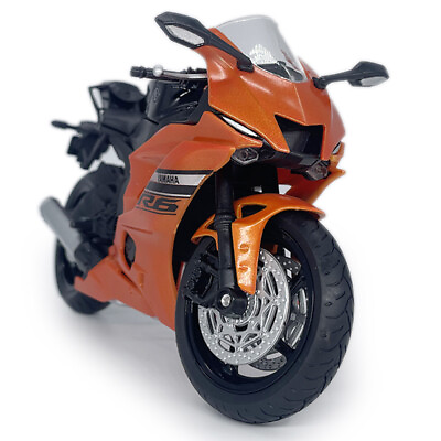 #ad 1 12 Yamaha YZF R6 Motorcycle Model Diecast Motorcycle Toys for Kids Gift Orange $29.92