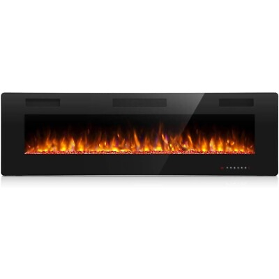 #ad 50#x27;#x27;Electric Fireplace in Wall Recessed Wall Mounted Fireplace Heater Remote $210.00