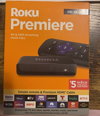 #ad Roku Premiere Media Streamer 3920RW Black 4K HD HDR New FCO022226 $27.99