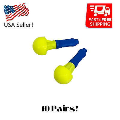 #ad 10 Pair 3M EAR 318 1000 Push In Un corded Soft Foam Earplugs Reusable Washable $9.25