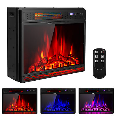 #ad 25quot; Electric Fireplace Recessed 900 1350W Fireplace Heater w Remote Control $178.00