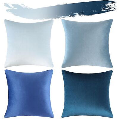 #ad Set of 4 Super Soft Velvet Decorative Throw Pillow Covers Set Luxury Cushion ... $34.50