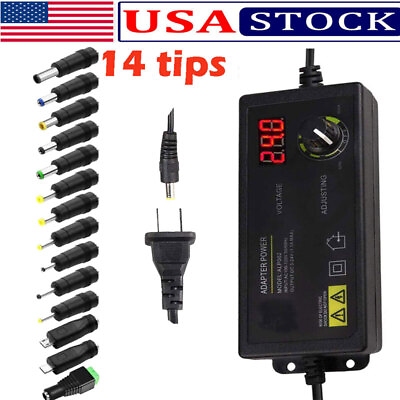 #ad 60W Power Supply DC 3V 24V Adjustable Variable Universal Switching AC DC Adapter $15.63