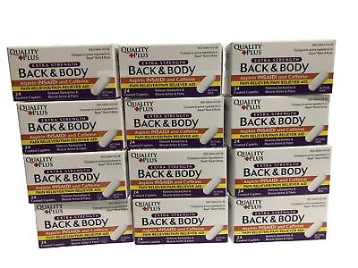 #ad Lot 12 Quality Plus Extra Strength Back amp; Body 24 ct. Per Bottle Exp:Nov 2025 $34.99