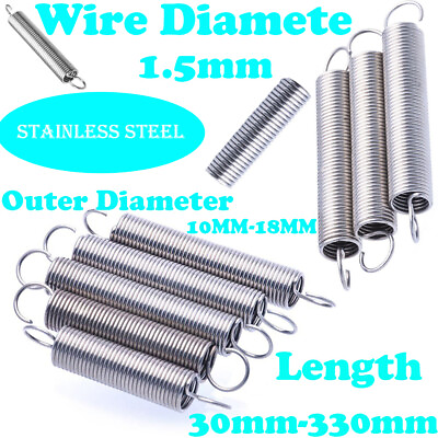 #ad With Hook Tension Spring 304Stainless steel Spring Wire Diameter 1.5mm $2.95