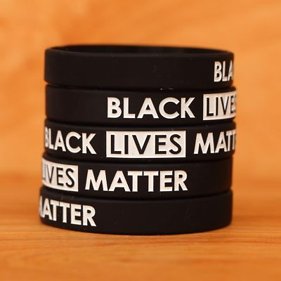 #ad Set of XL 9 inch BLACK Lives Matter Wristband Bracelets Silicone Wrist Bands Lot $5.98