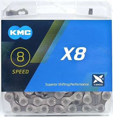 #ad KMC X8 6 7 8 18 21 24 Speed 116L Bike Chain fits 3x7 3x8 Road MTB SRAM Shimano $14.75